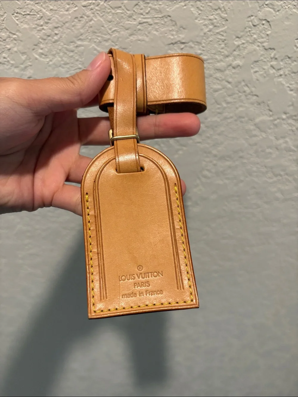 Sold Louis Vuitton Vachetta Leather Luggage Tag in Natural Tan